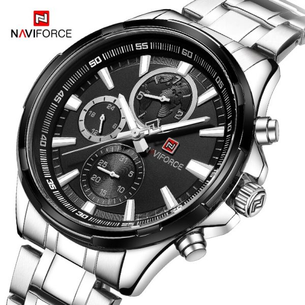 NaviForce NF9089 Chronograph Stainless Steel watch - Black/Silver