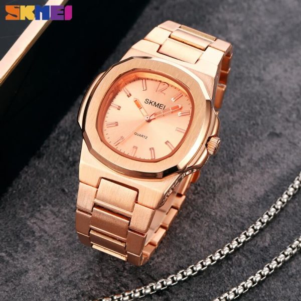 SKMEI 1794 Elegant Classic Stainless Steel Quartz Watch For Men - RoseGold - Image 2