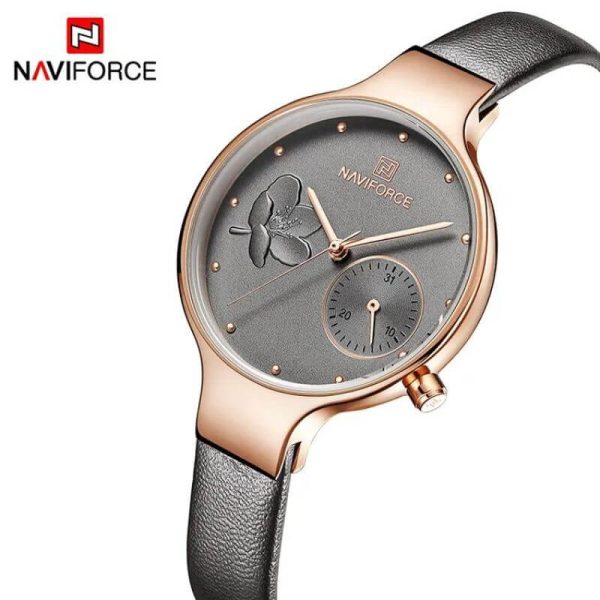 NAVIFORCE NF5001 Date Function Luxury Ladies Watch for Women – Grey