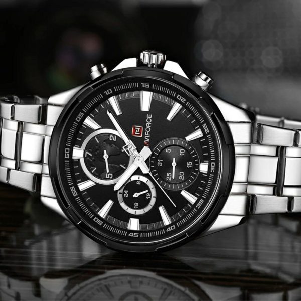 NaviForce NF9089 Chronograph Stainless Steel watch - Black/Silver - Image 2