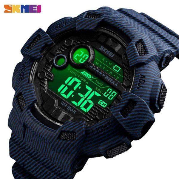 SKMEI 1472 Noctilucent Denim Luminous Outdoor Sporty Military Watch for Men - Blue