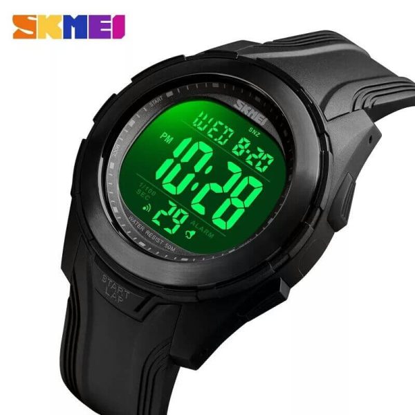 SKMEI 1503 Men Fashion Sport Waterproof Luminous Display Digital Chrono Countdown Military Wrist Watch - Black