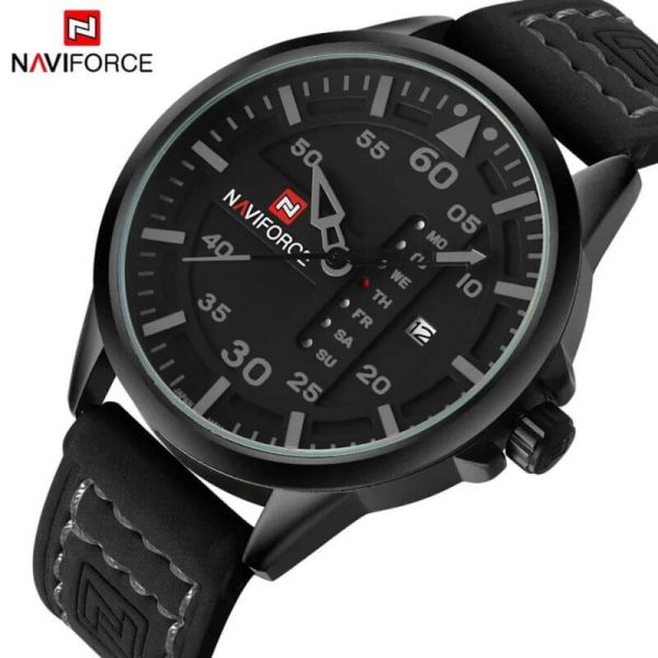 NaviForce NF9074 Date/Function Analog Watch – Grey/Black