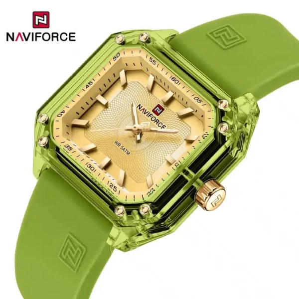 NaviForce NF7106 Fashion Classic Analog Square Shaped Watch For Women - Yellow/Green