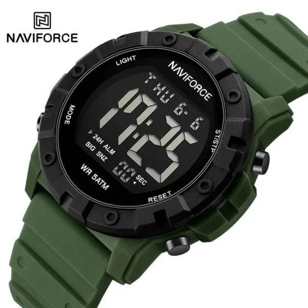 NaviForce NF7110 Business Fashion Digital Movement Silicon Strap Watch For Men - Green