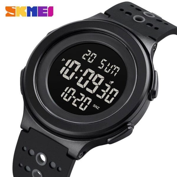 SKMEI 1733 Multi-functional Digital Outdoor Sport Round Dial Casual Watch For Men - Black