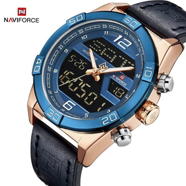 NaviForce NF9128 Double Time Analog/Digital Watch – Blue