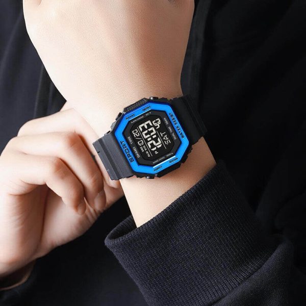 SKMEI 1988 Fashion Military Sports Back Light Digital Countdown Watch For Men -  Blue/Black - Image 2