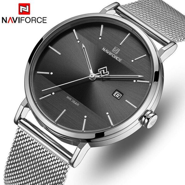 NAVIFORCE NF3008 Date Function Stylish Elegant Casual Quartz Watch For Women - Black/Silver