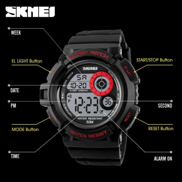 Skmei 1222 Men Sports Fashion LED Digital Military 50M Waterproof Wristwatch - Image 7