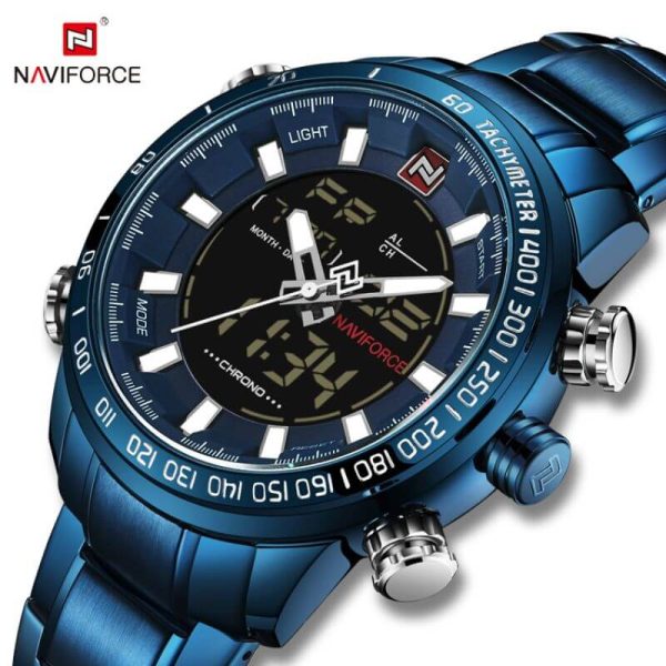 NaviForce NF9093 Stainless Steel Quartz Watch For Men – Blue