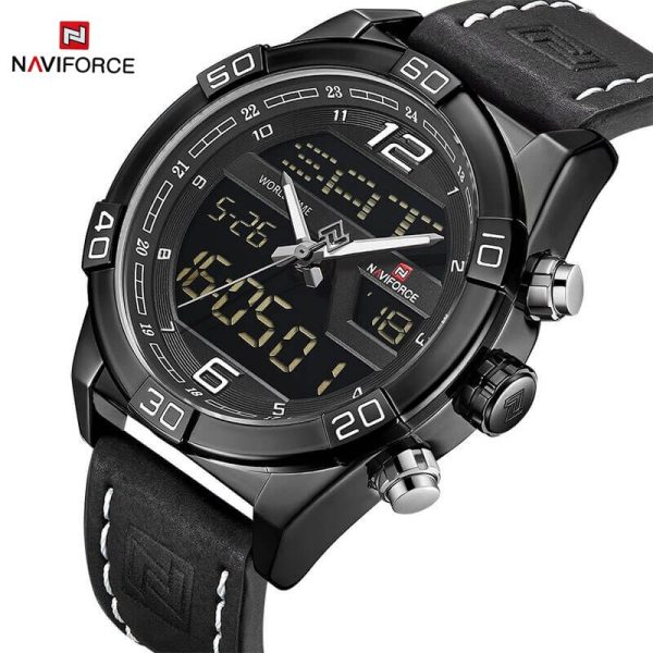 NaviForce NF9128 Double Time Analog/Digital Watch – Black