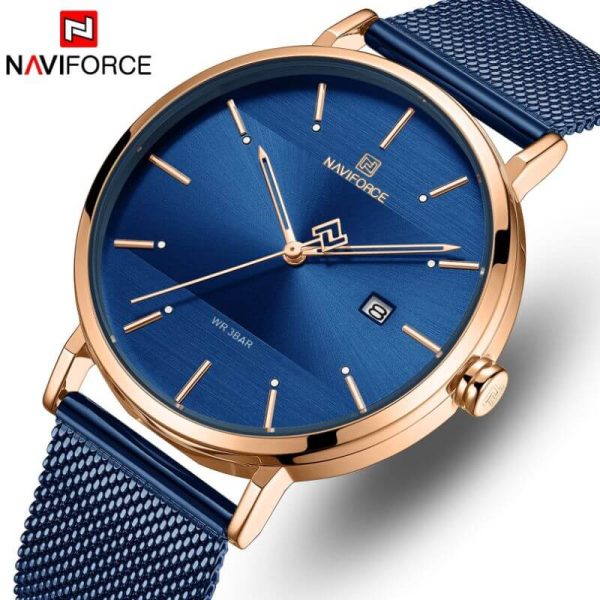 NAVIFORCE NF3008 Date Function Stylish Elegant Casual Quartz Watch For Men - Blue