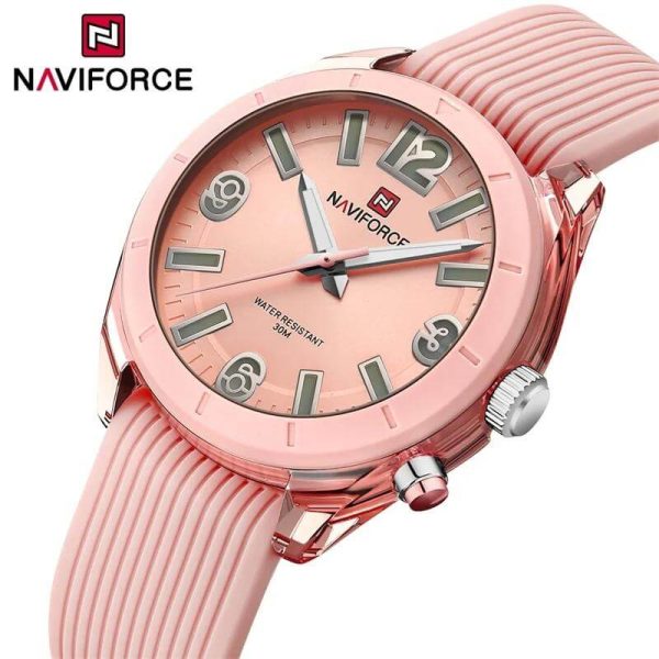 NaviForce NF7103 Fashion Casual Silicon Strap Luminious Watch For Women - Pink