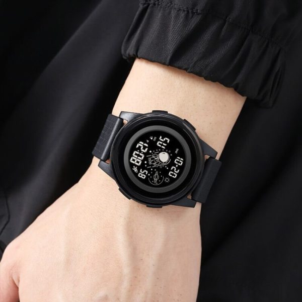 SKMEI 1883 The Hot Selling Bright Color Digital Sport Astronaut Surface Design Watch For Men - Black - Image 3