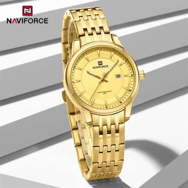 NaviForce NF9228 Business Fashion Quartz Date Display Stainless Steel Watch For Women - Golden - Image 2