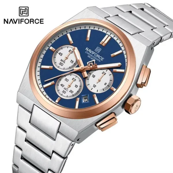 NaviForce NF8048 PRX Stopwatch Chronograph Watch for Men - Rosegold