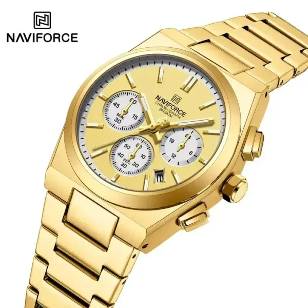 NaviForce NF8048 PRX Stopwatch Chronograph Watch for Women - Golden