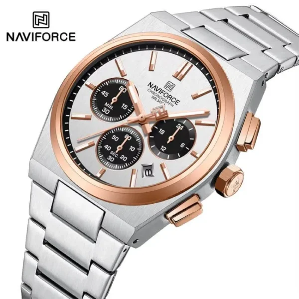 NaviForce NF8048 PRX Stopwatch Chronograph Watch for Men - Rosegold