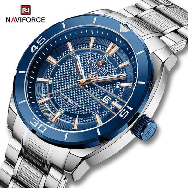 NaviForce NF9210 Fashion Business Edition Date Display Stainless Steel Watch For Men - Blue/Silver