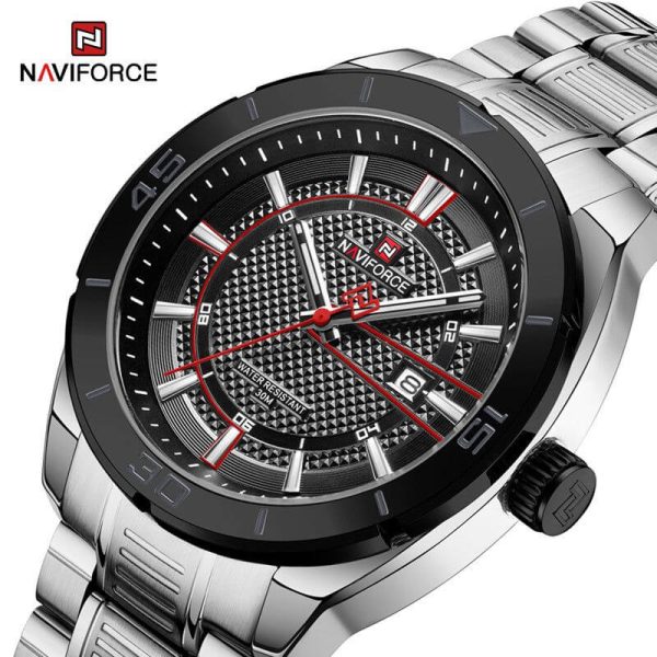 NaviForce NF9210 Fashion Business Edition Date Display Stainless Steel Watch For Men - Black/Silver