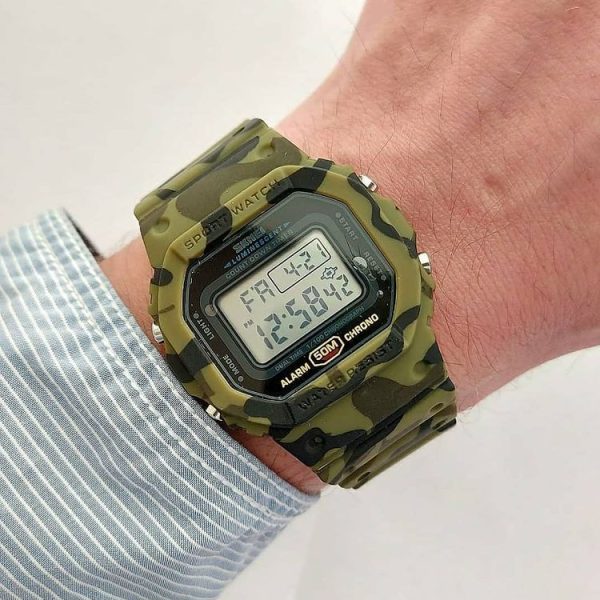 SKMEI 1628 Fashion Sports Countdown Military Digital Watch For Men - Green - Image 2