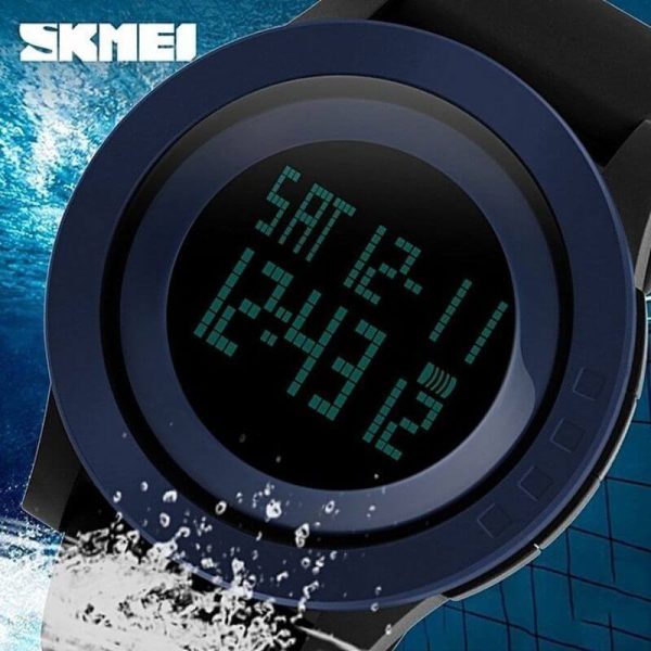 SKMEI 1193 Unisex Silicone Strap Daily Alarm Snooze Hourly Chime Timed Reminder Countdown Watch - Blue - Image 2