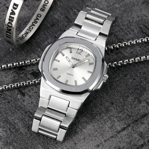 SKMEI 1794 Elegant Classic Stainless Steel Quartz Watch For Men - Silver - Image 2