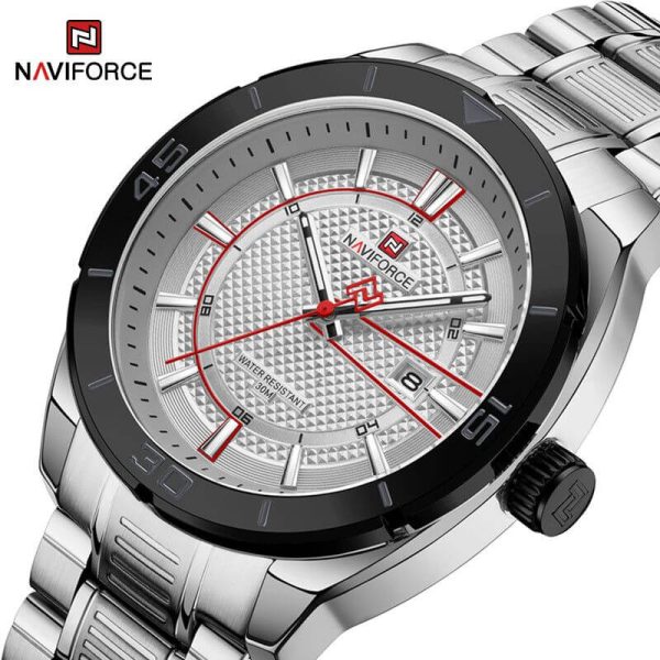 NaviForce NF9210 Fashion Business Edition Date Display Stainless Steel Watch For Men - Silver