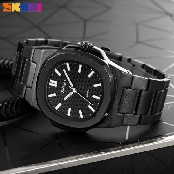 SKMEI 1794 Elegant Classic Stainless Steel Quartz Watch For Men - Black - Image 2