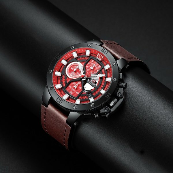 NaviForce NF9159 MultiFunction Luxury Chronograph Watch  For Men – Red - Image 2