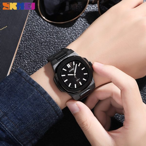 SKMEI 1794 Elegant Classic Stainless Steel Quartz Watch For Men - Black - Image 3