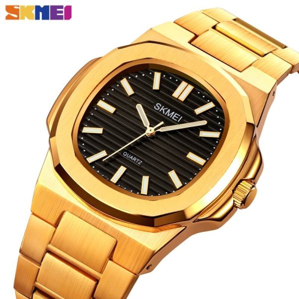 SKMEI 1794 Elegant Classic Stainless Steel Quartz Watch For Men - Black/Golden