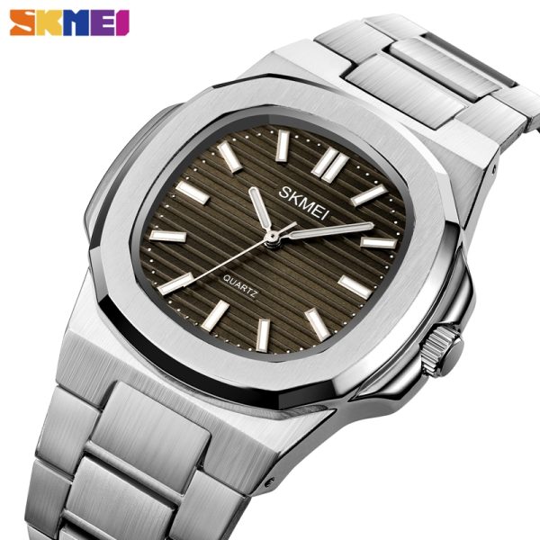 SKMEI 1794 Elegant Classic Stainless Steel Quartz Watch For Men - Silver/Grey