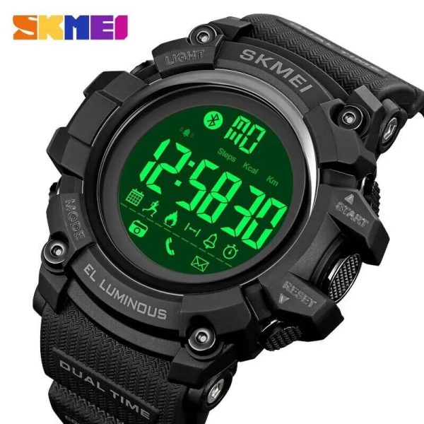 SKMEI 2053 Men's Multifunction Calories Sleeping Monitor Military Digital Sport Smartwatch - Black