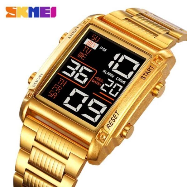 SKMEI 2206 Men's Multifunction Chrono Digital Movement Stainless Steel Watch  - Black/Golden