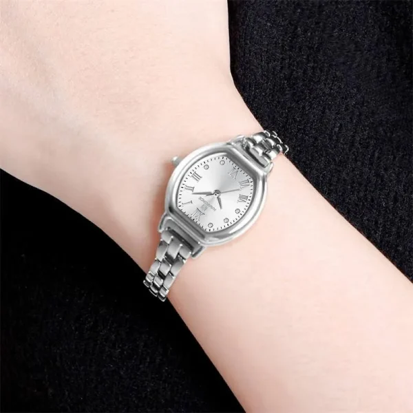 NaviForce NF5035 Women's Elegant Barrel Shaped Dial Rhinestone Bracelete Design Watch - Silver - Image 2