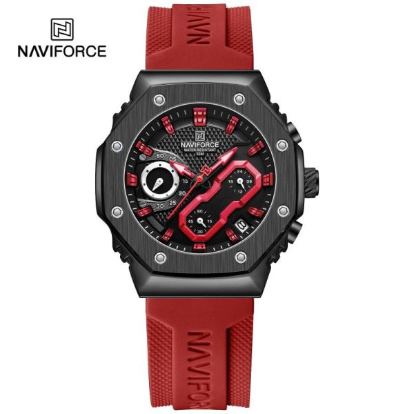 NaviForce NF8035 Women's Fashion Chronograph Date Display Silicone Strap Watch - Red