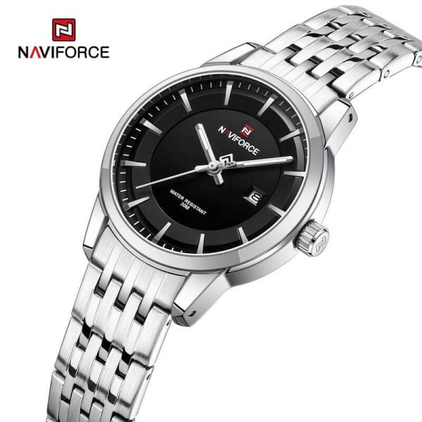 NaviForce NF9228 Business Fashion Quartz Date Display Stainless Steel Watch For Women - Black/Silver