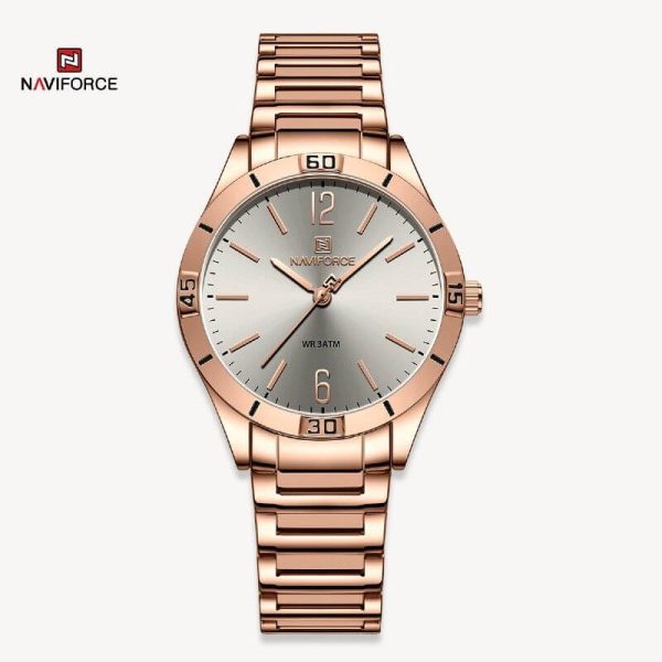 NaviForce NF5029 Women's Minimalist Elegant Casual Round Shape Stainless Steel Watch - RoseGold - Image 2