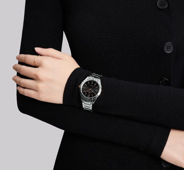 NaviForce NF5029 Women's Minimalist Elegant Casual Round Shape Stainless Steel Watch - Black/Silver - Image 2