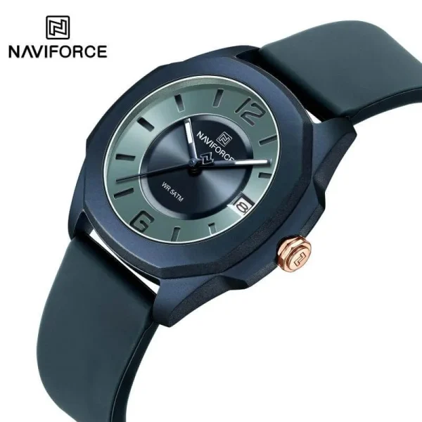 NaviForce NF7107 Fashion Simple Elegant Octagonal Bezel Silicon Strap Watch For Women - Blue