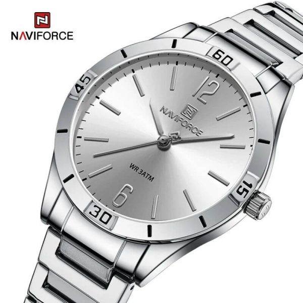 NaviForce NF5029 Women's Minimalist Elegant Casual Round Shape Stainless Steel Watch - Silver