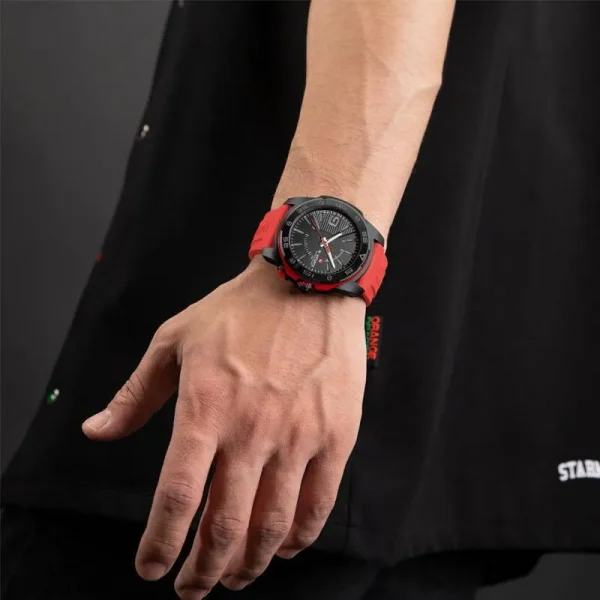 NaviForce NF7112 Casual Day Date Function Luminous Silicon Strap Watch For Men - Red - Image 2