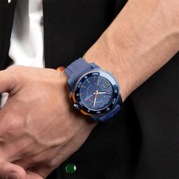 NaviForce NF7112 Casual Day Date Function Luminous Silicon Strap Watch For Men - Blue - Image 2