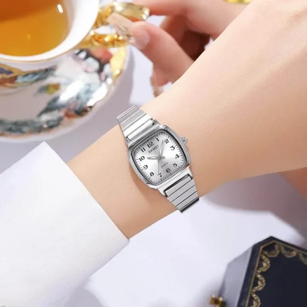 SKMEI 2292 Elegant Simple Square Dial Stainless Steel Watch For Women - Silver - Image 2