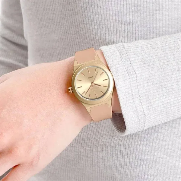 NaviForce NF5056 Women's Simple Casual Round Dial Silicon Strap Watch - Rosegold - Image 2