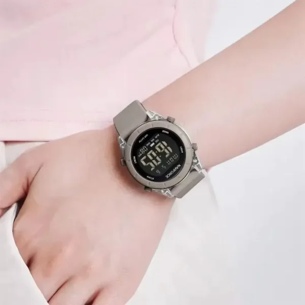 NaviForce NF7108 Fashion Multifunction Digital Silicon Strap Luminious Watch For Women - Grey - Image 2