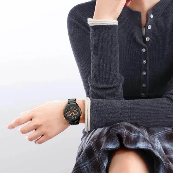 NaviForce NF5045 Women's Fashion Multifunction Heart Shape Dual Display Stainless Steel Watch - Black - Image 2