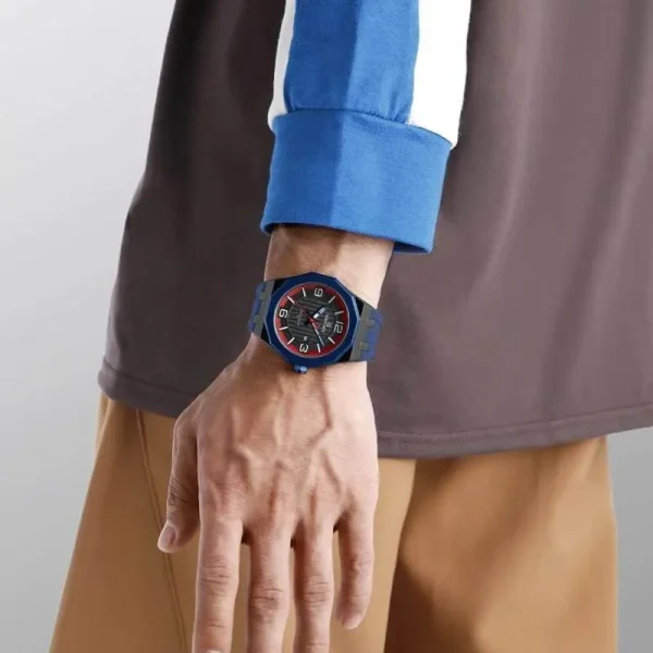 NaviForce NF8079 Men's Fashion Polygon Shape Dial Date Display Silicon Strap Watch -  Blue - Image 2